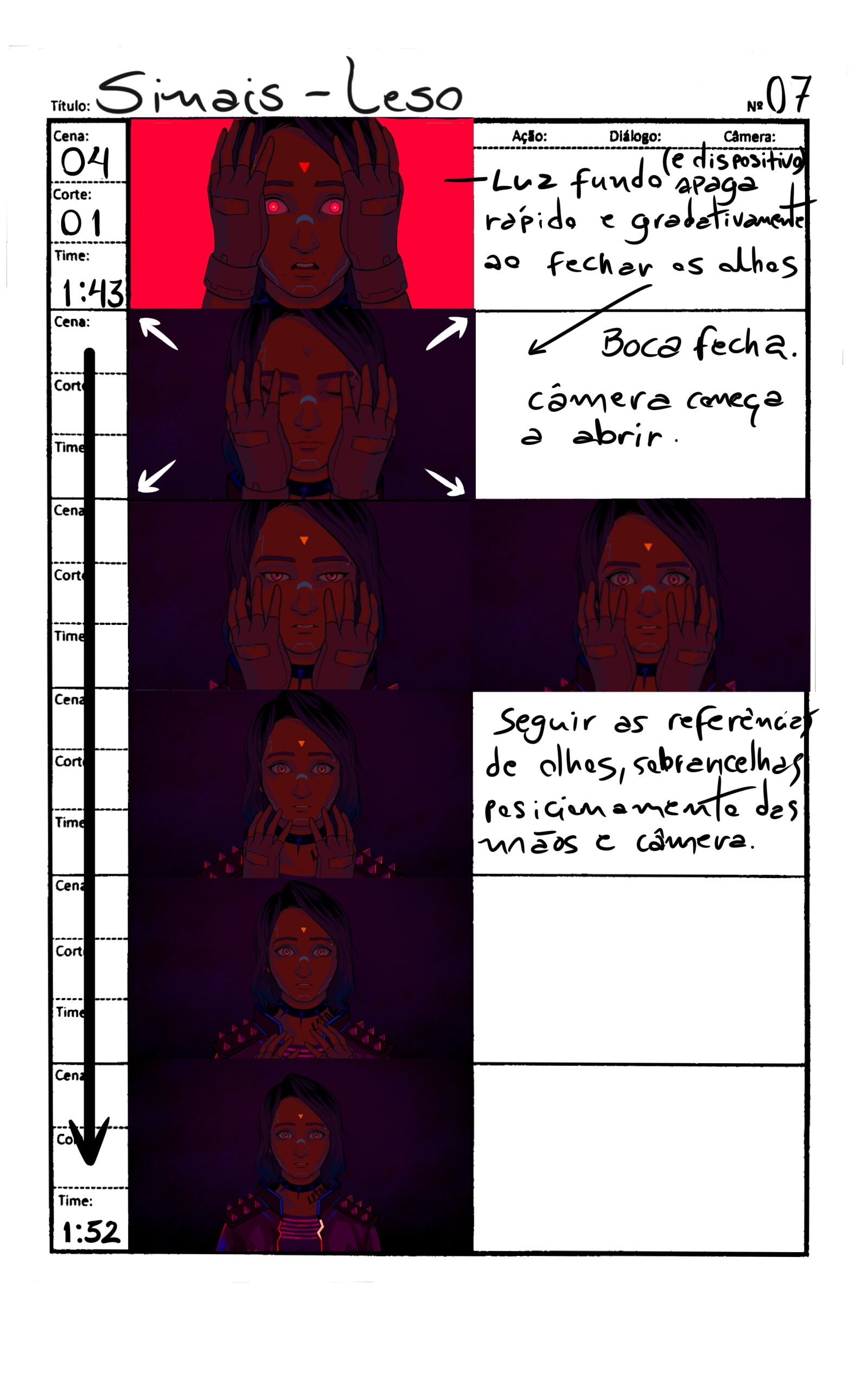Storyboard do videoclipe Sinais