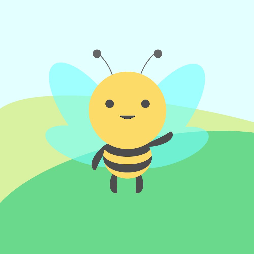 Abelha cartoon — character design