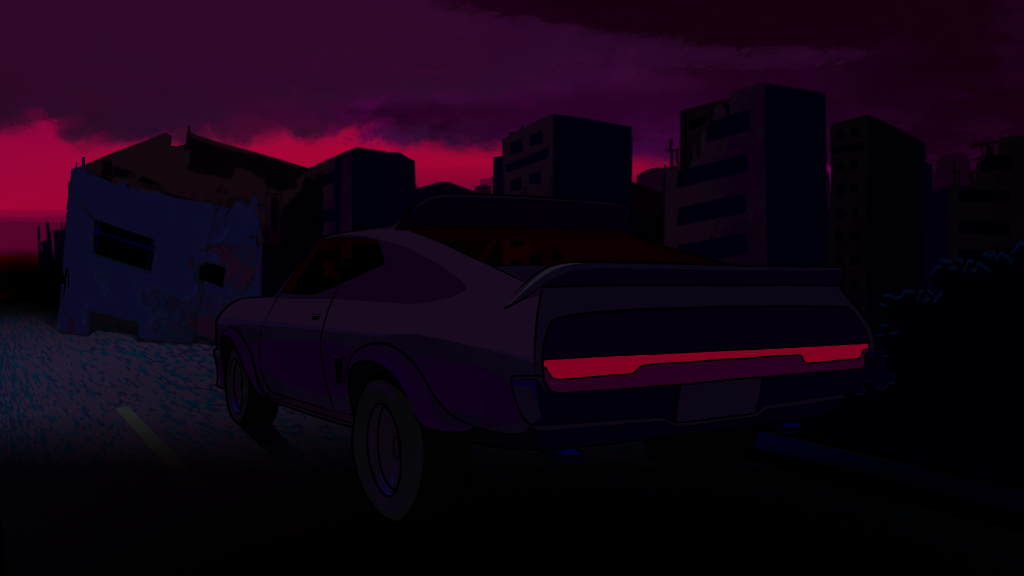 Carro à noite — concept art