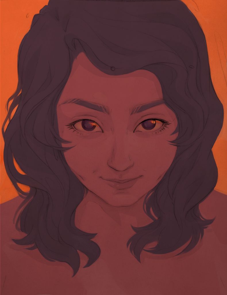 Retrato feminino — pintura digital