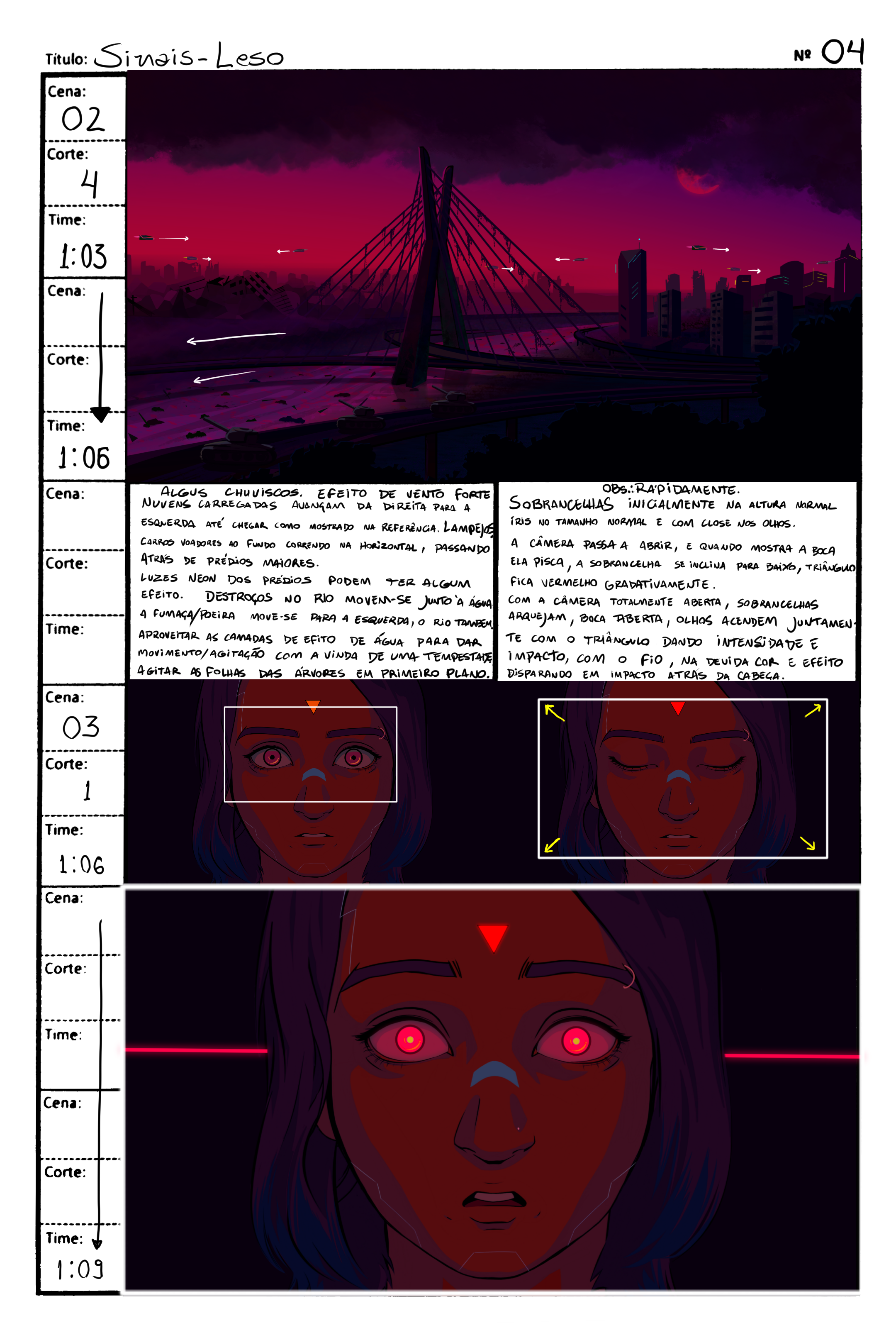 Storyboard detalhado do videoclipe
