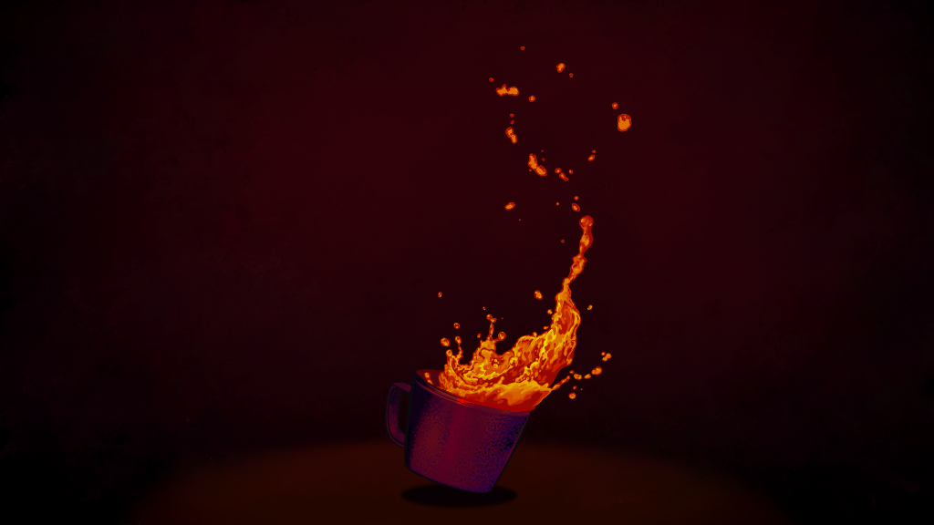 Xícara com fogo — illustration
